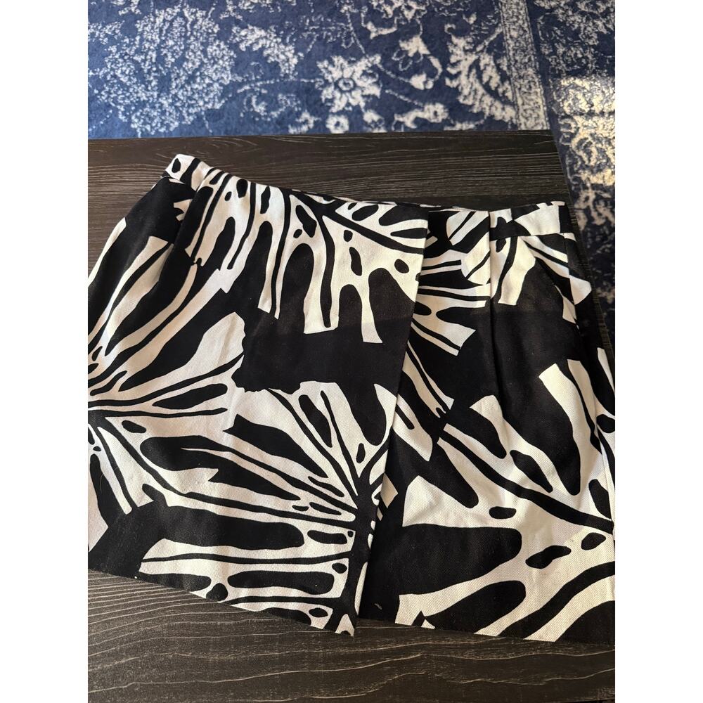 NWT Diane von Furstenberg Palm Leaves Mini Melissa Canvas Wrap Skirt Sz. 10